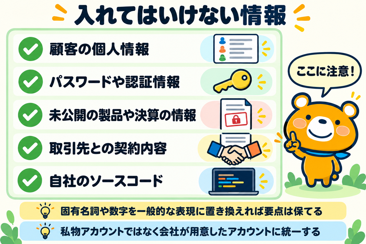 機密情報の線引きを示す図解