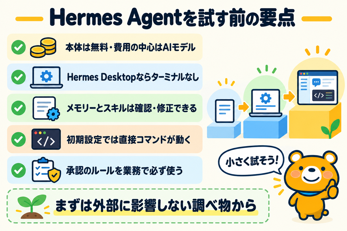 Hermes Agentを試す前の要点のまとめ