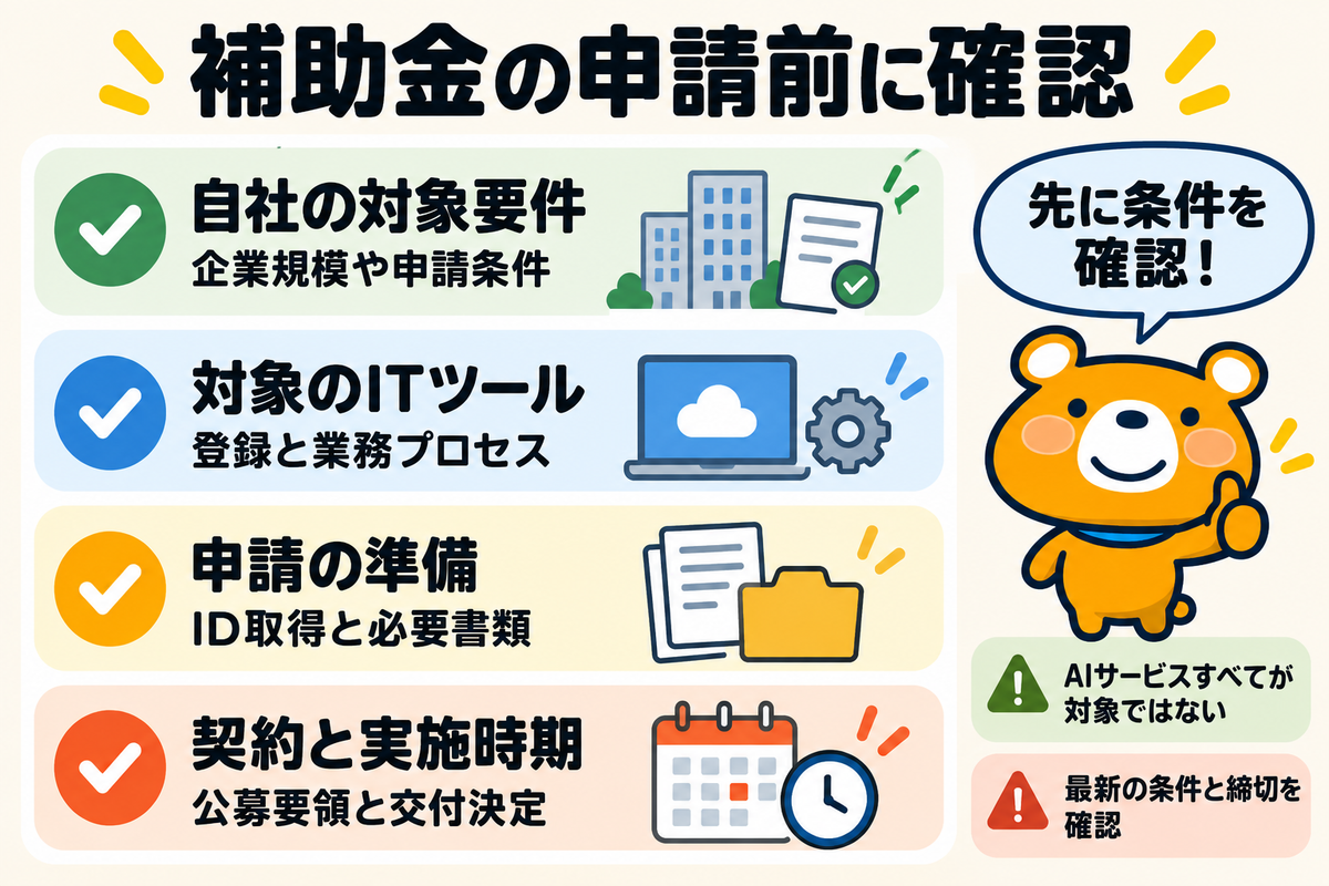 AI導入補助金の申請前チェック