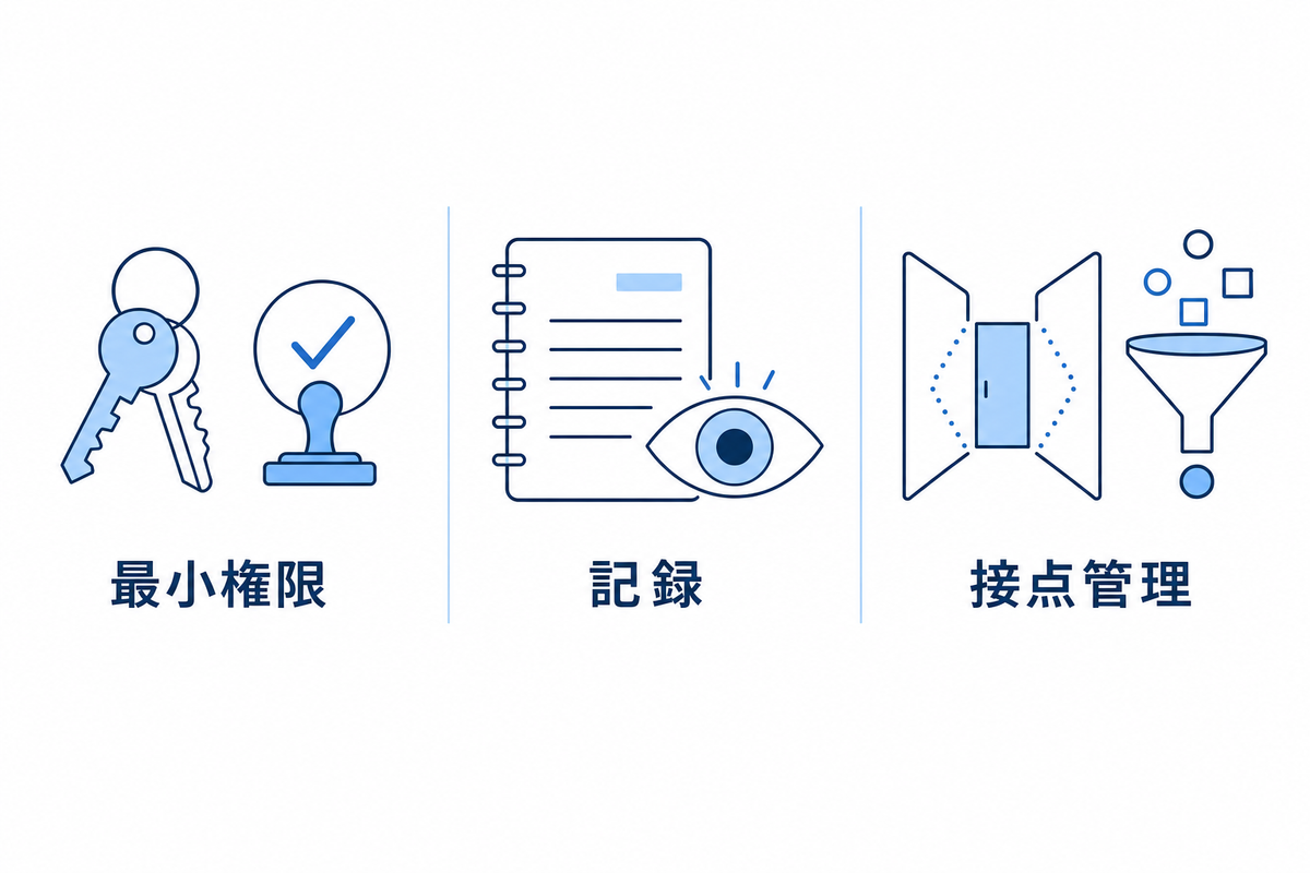 企業の対策3原則を示す図
