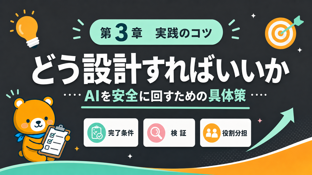 AIを安全に回すための設計のコツを示す章タイトル