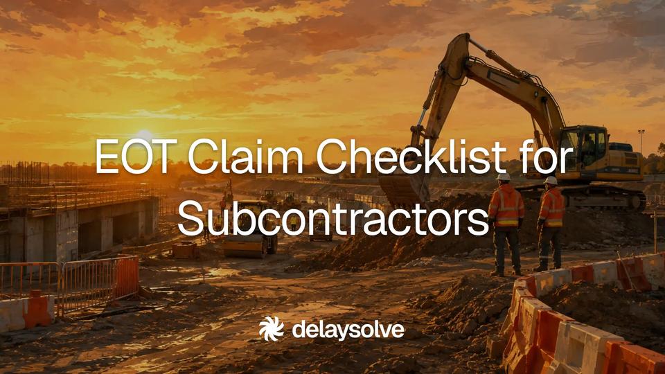 Civil construction site at sunset