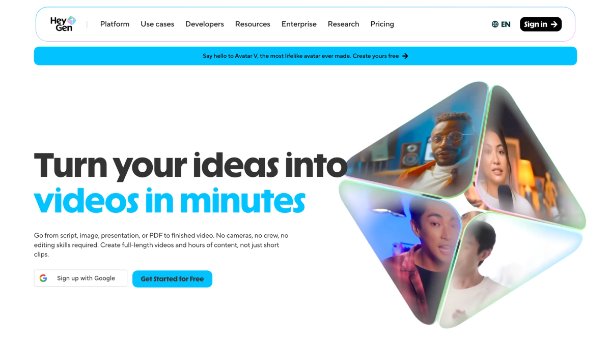 HeyGen home page