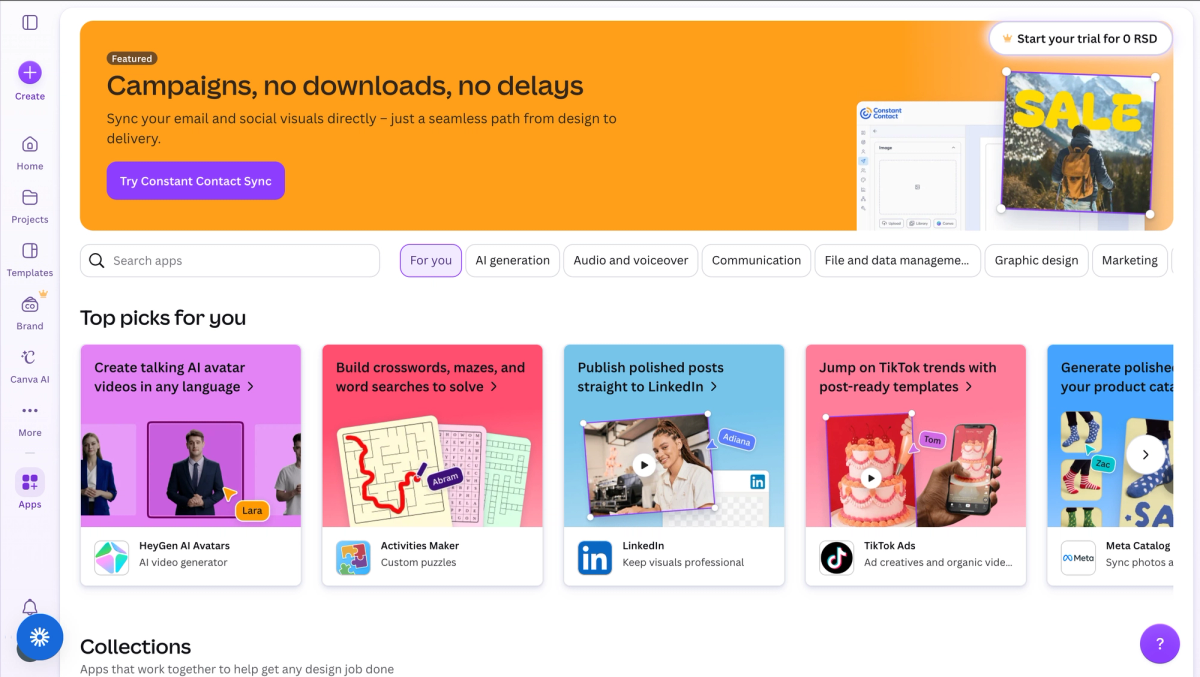 Canva - web-based graphic design platform