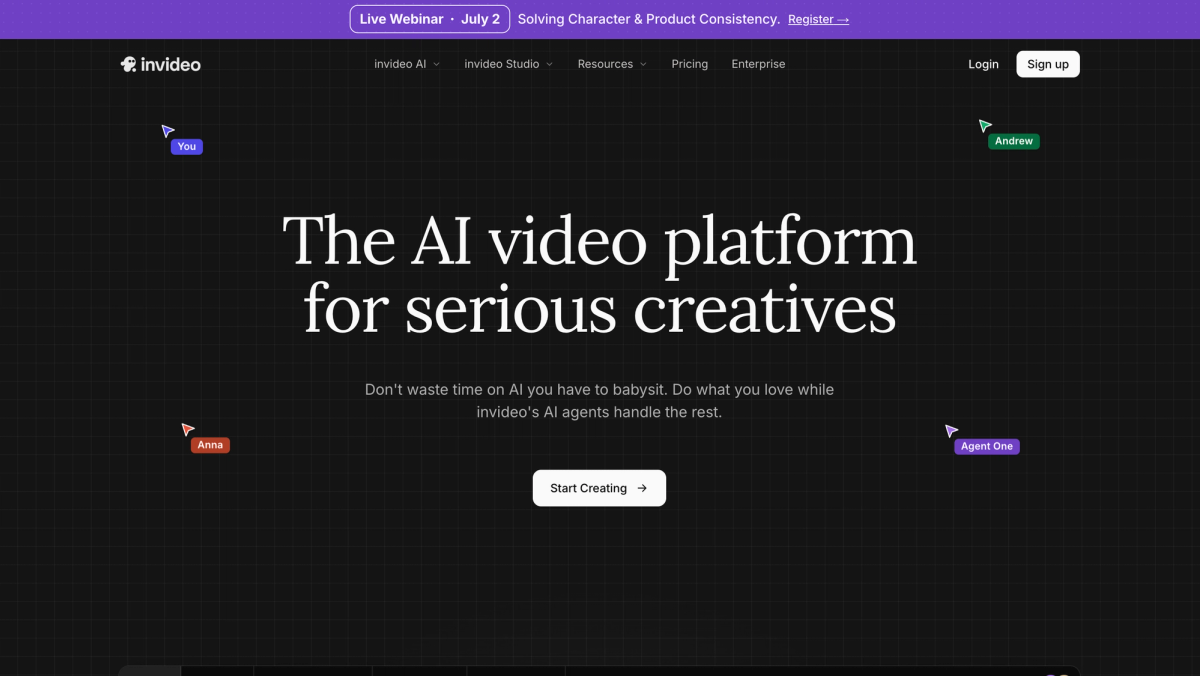 InVideo home page