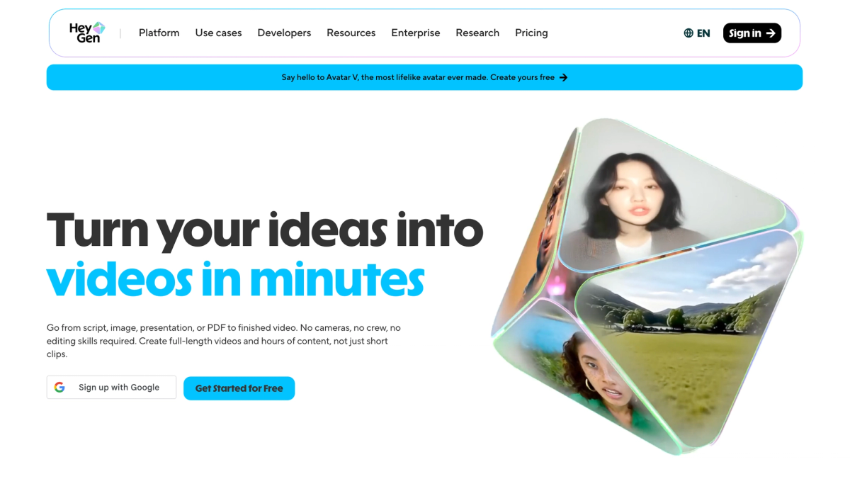 HeyGen homepage