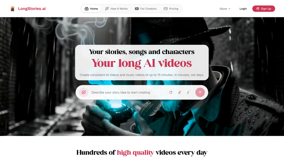Longstories homepage