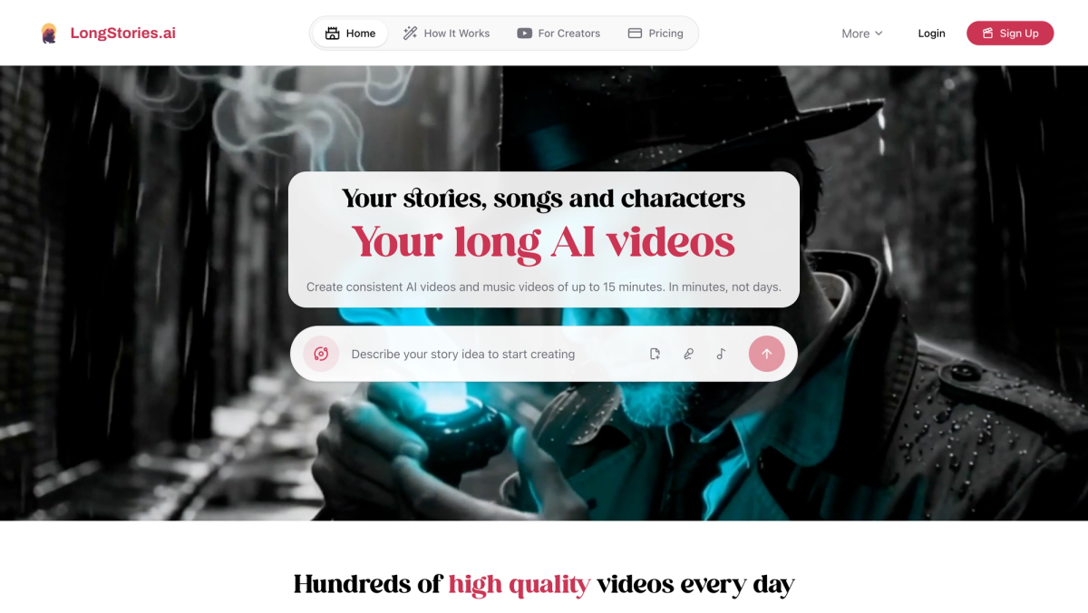Longstories homepage