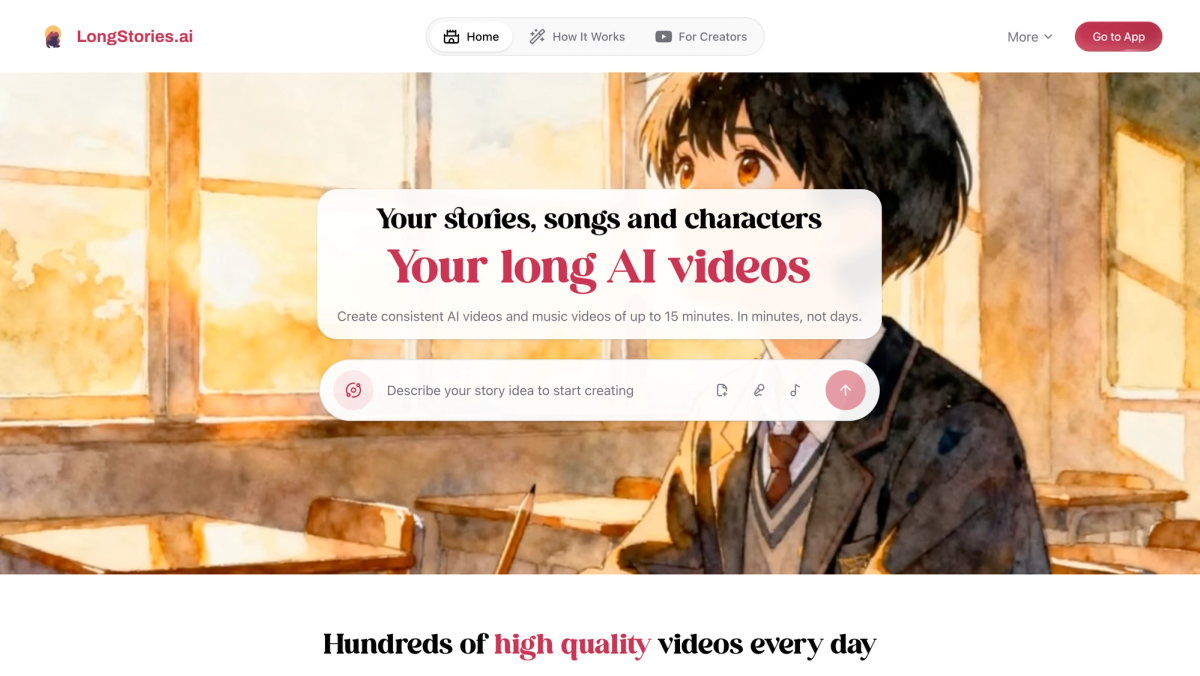 longstories.ai - tool for AI Kids Story Video Generation