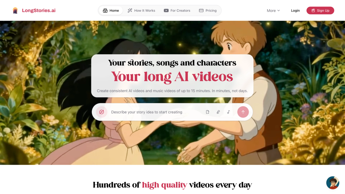 Longstories.ai - home page