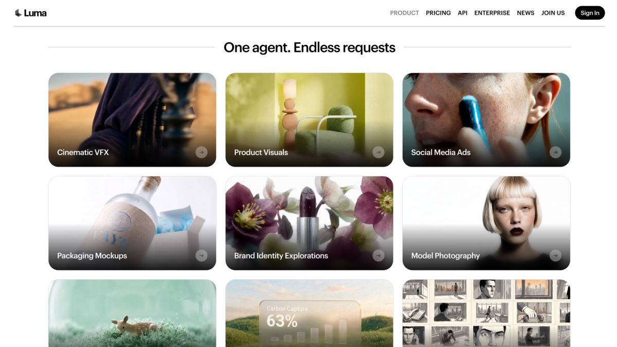 Luma Labs home page image