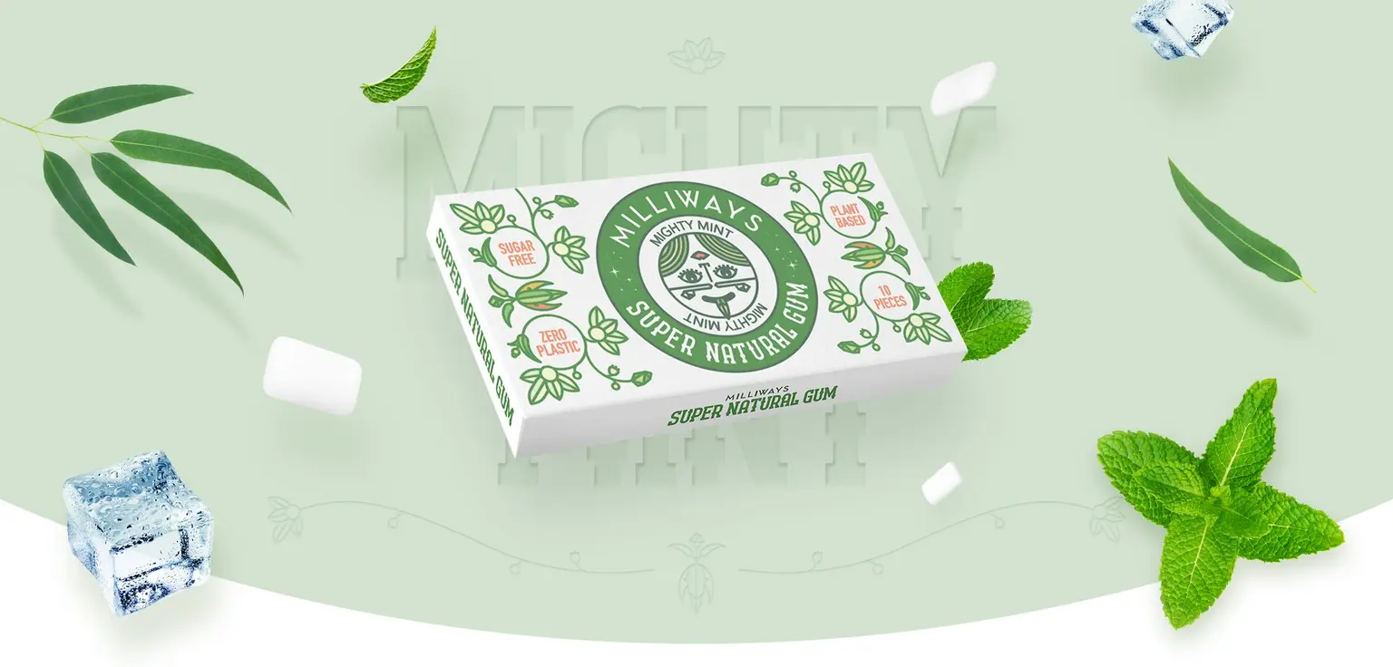 Chew chewing gum. Not plastic.