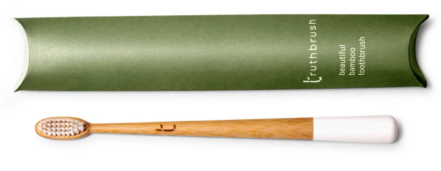 Truthbrush is an award winning B Corp certified brand offering beautifully designed bamboo toothbrushes that combine sustainability, quality, and style. Made from responsibly sourced organic bamboo with plant based castor bean oil bristles, the toothbrushes provide a gentle and effective clean while reducing reliance on plastic and fossil fuels. The company is committed to ethical values through vegan and cruelty free products, carbon neutral shipping, recyclable packaging, and donations of one percent of sales to environmental causes. Truthbrush also supports reforestation by planting trees for wholesale orders and empowers women entrepreneurs through mentorship initiatives.
