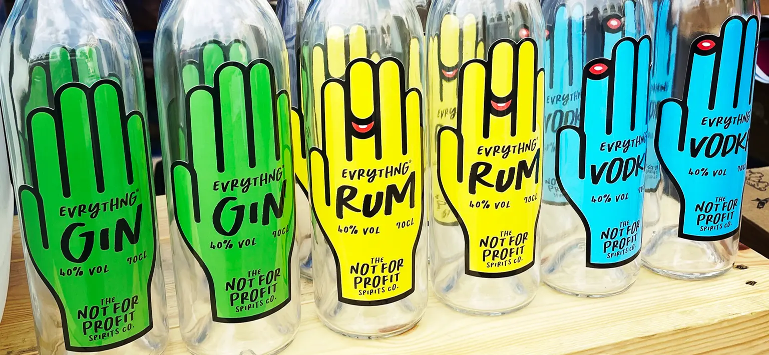 Evrythng is a Wales based not for profit spirits company on a mission to redirect the power of the global alcohol industry towards climate action. Producing craft gin, vodka and rum, the brand channels every penny of profit into projects that support a liveable future for the planet. Built as a bold alternative to traditional alcohol brands, Evrythfng challenges industry norms by rejecting greenwashing and focusing instead on meaningful financial impact. Through high quality spirits and a rebellious tone, it invites consumers to take part in small but powerful actions that collectively help restore balance to the earth.