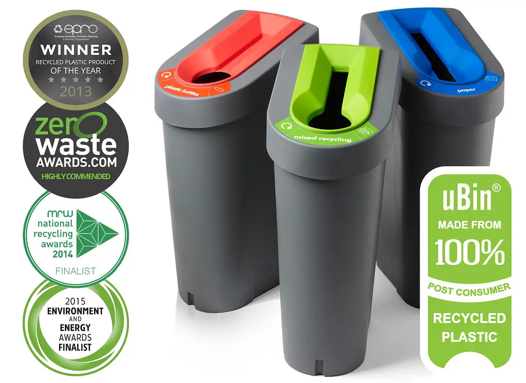 Recycling bins made from recycled plastic