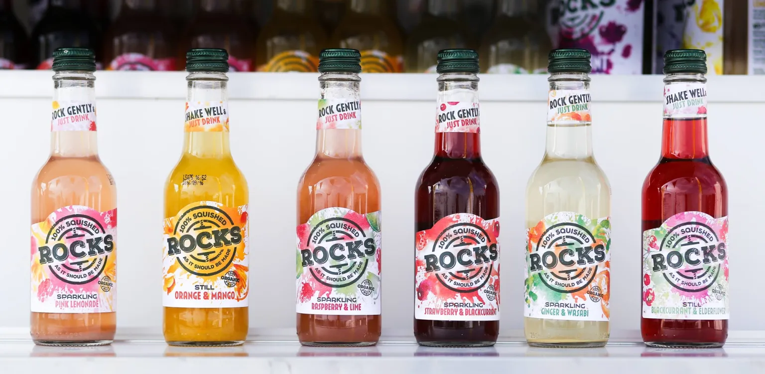 Organic drinks made from 100% squished fruit