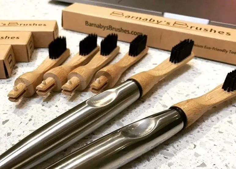 Steel toothbrush w/ replaceable head