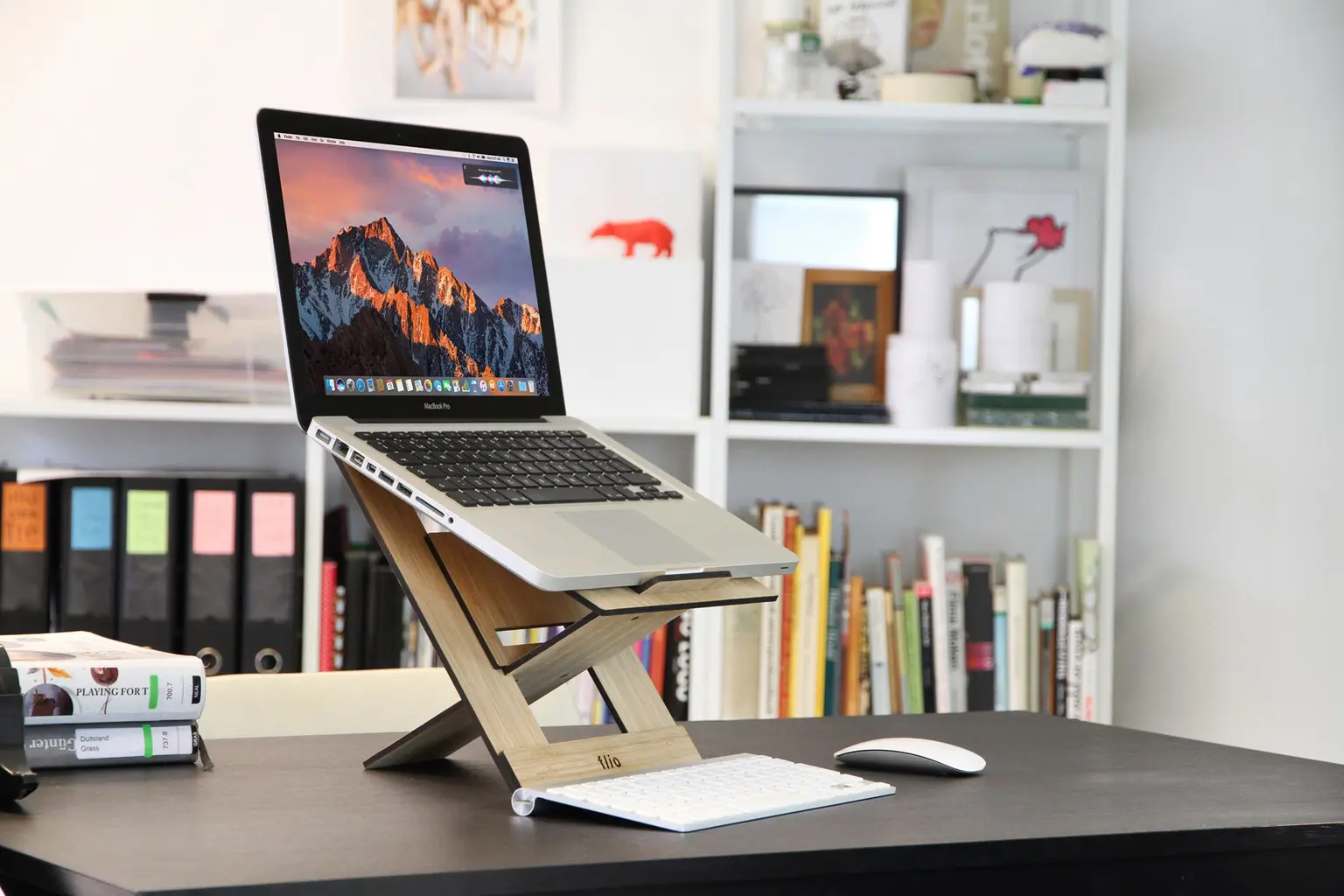 Laptop stand made from bamboo