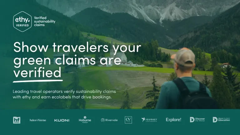 Verified sustainability claims for travel operators