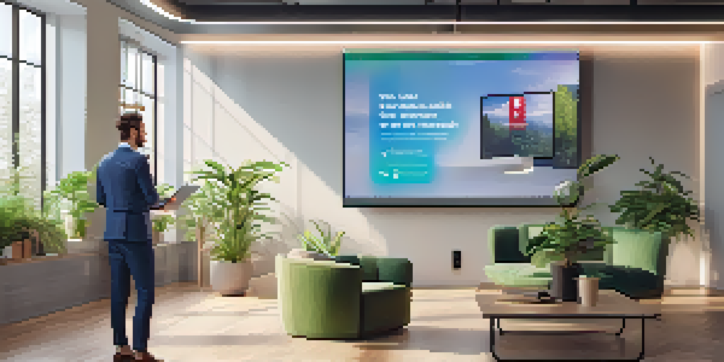 A professional person in a modern office, presenting their skills using a laptop with a TikTok video displayed on the screen.