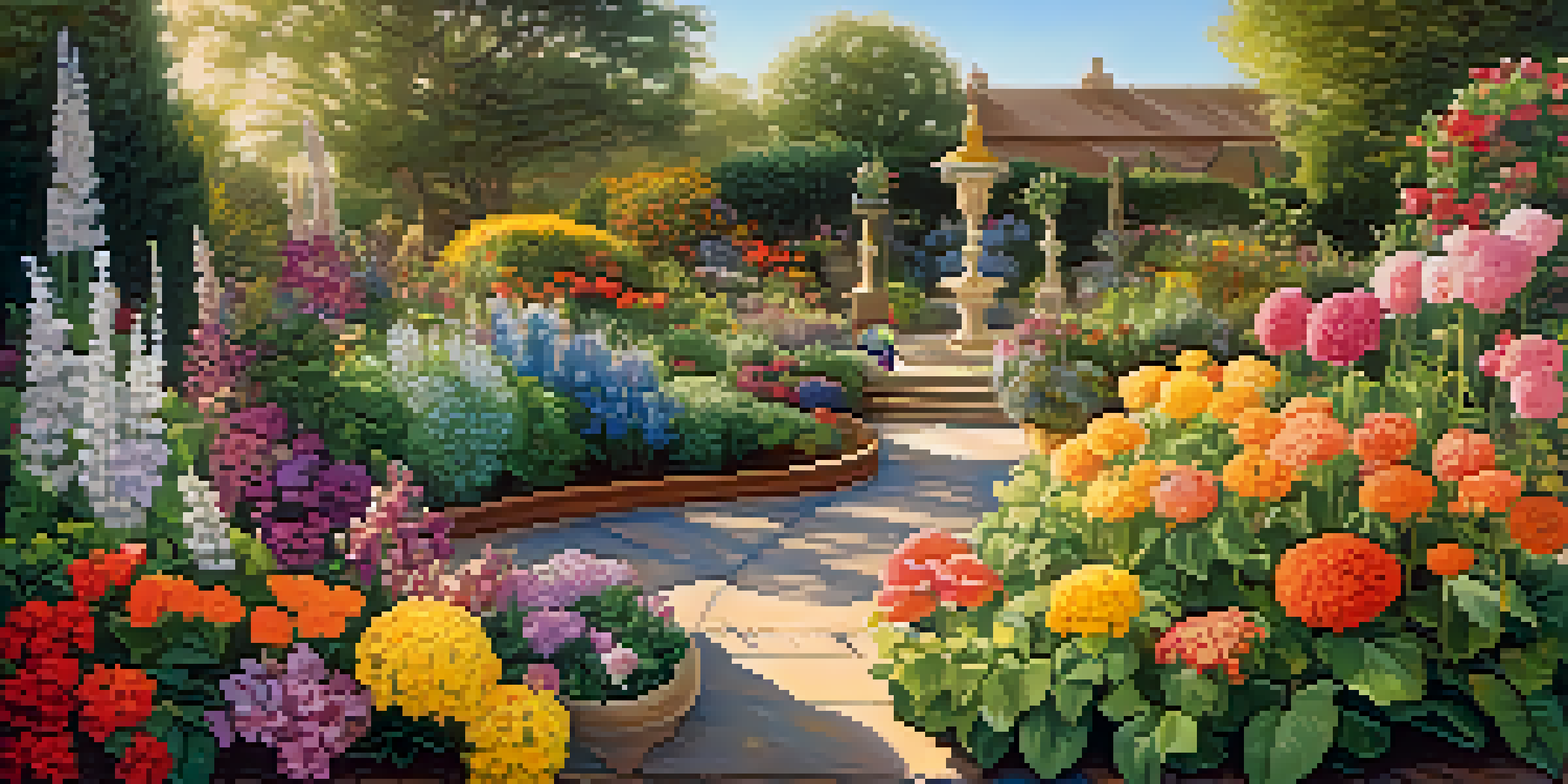 A colorful garden filled with diverse flowers and butterflies, symbolizing the beauty of diversity.