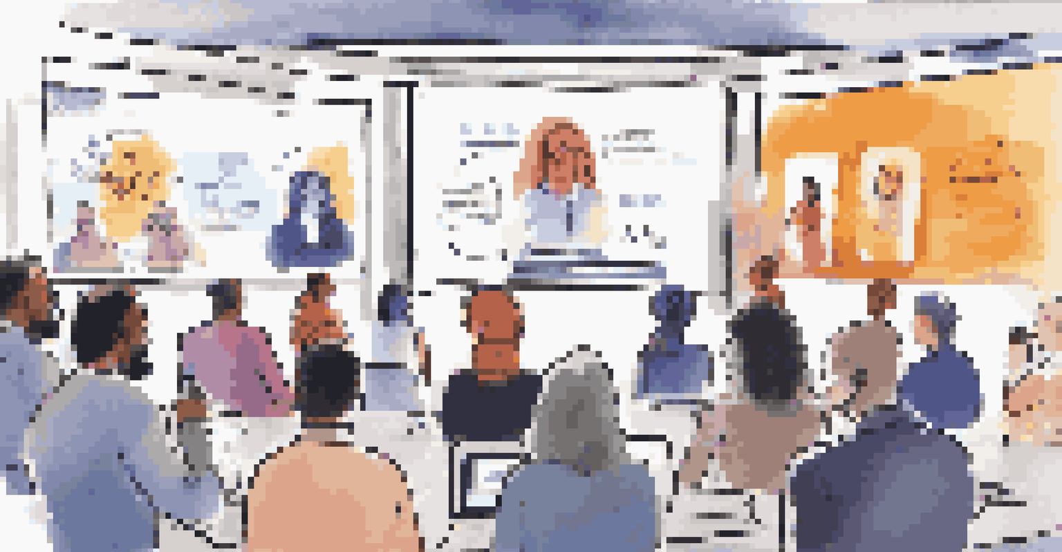 A virtual networking event with multiple participants on screens, showcasing diverse individuals engaged in conversation.