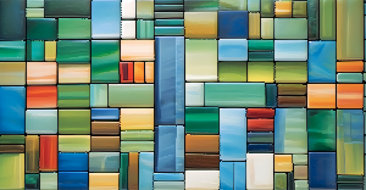 A colorful mosaic made of various pieces symbolizing diversity, set against a gradient background of blues and greens.