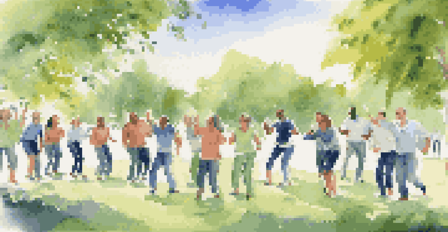 Employees engaging in a fun outdoor team-building activity in a park, promoting camaraderie and communication.
