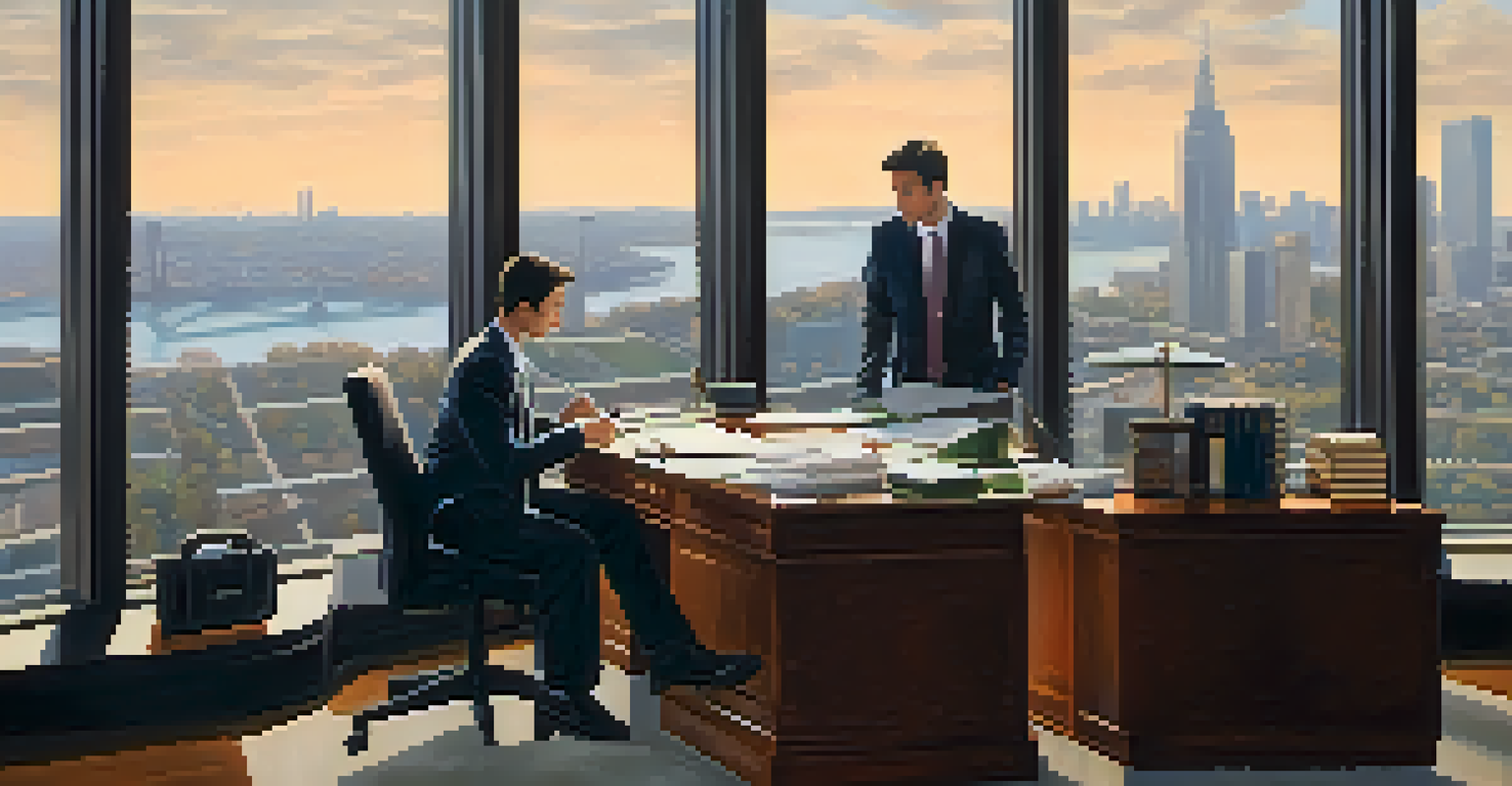 A young person observing a professional at work in an elegant office setting, highlighting the concept of job shadowing.