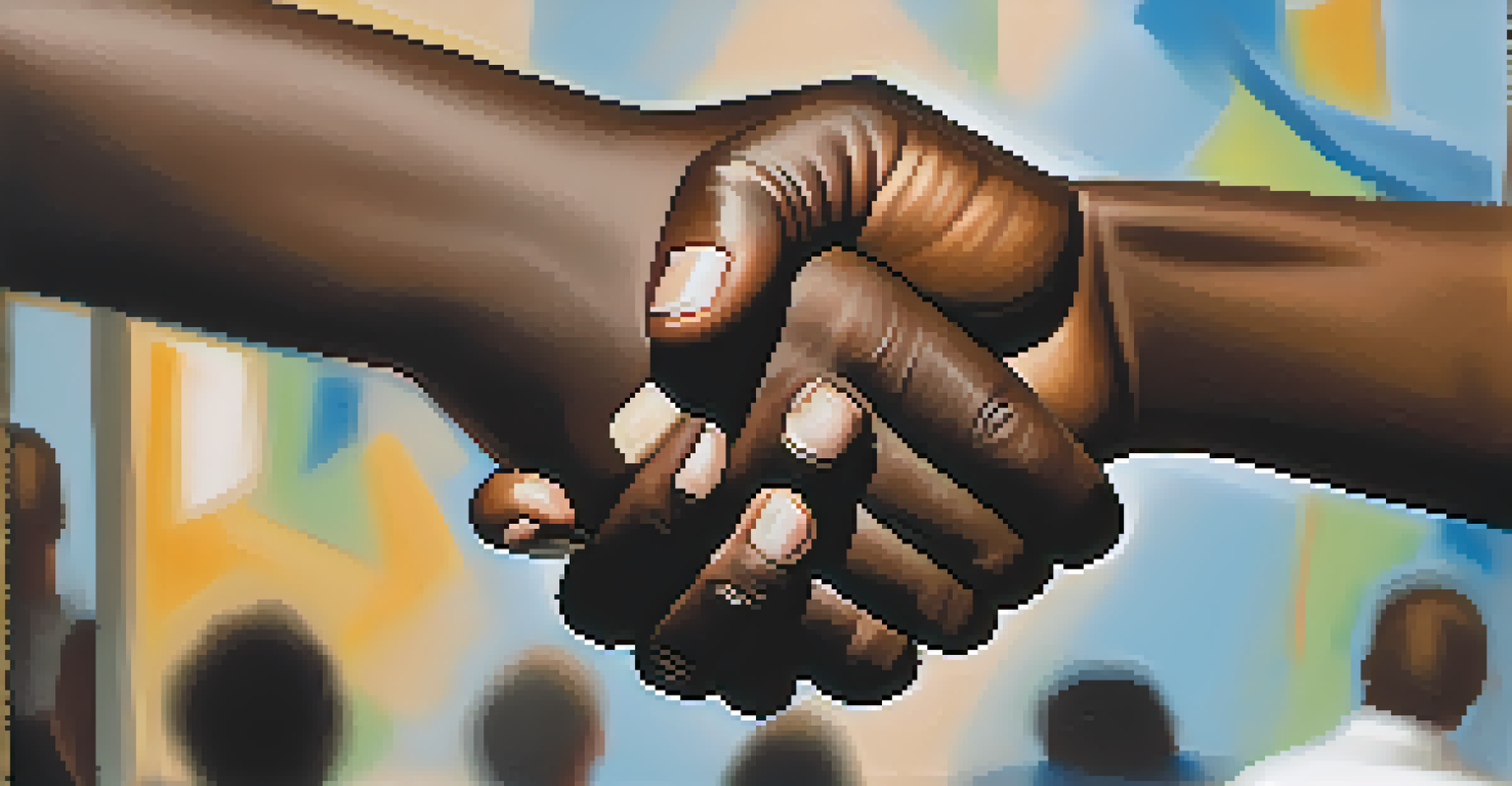 A close-up of a mentor and mentee shaking hands, symbolizing the beginning of a mentorship relationship at a networking event.