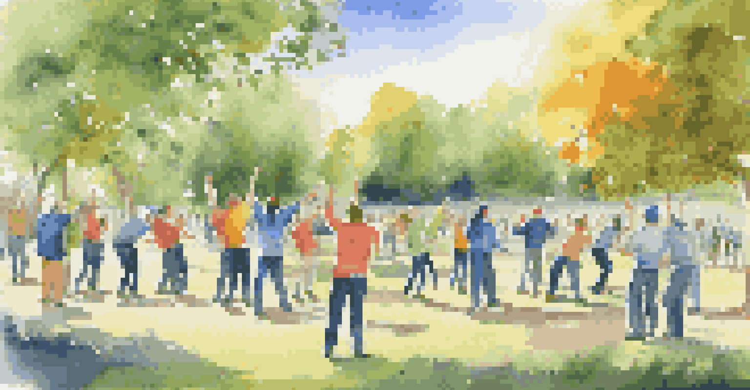 Employees participating in a team-building event outdoors, engaging in activities in a park setting.