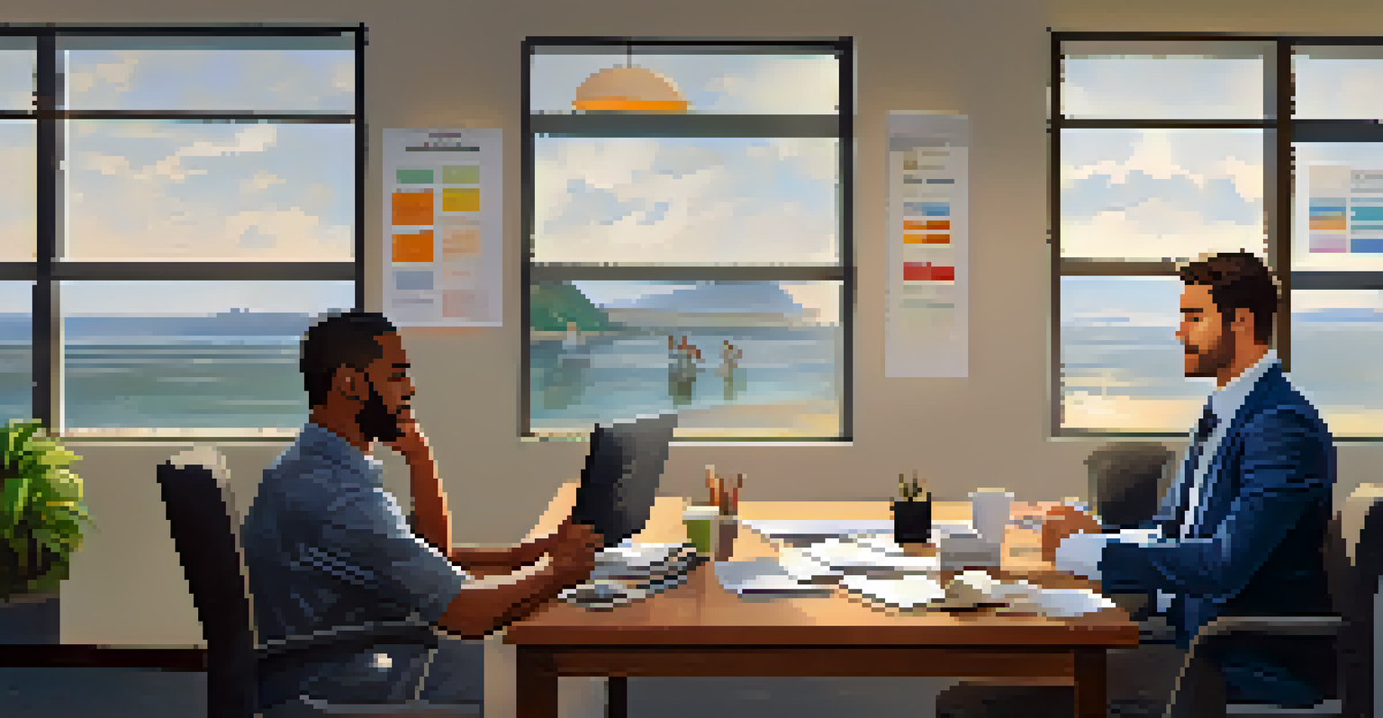 A manager listening to an employee in a cozy office setting during a one-on-one meeting, showcasing a supportive and empathetic atmosphere.