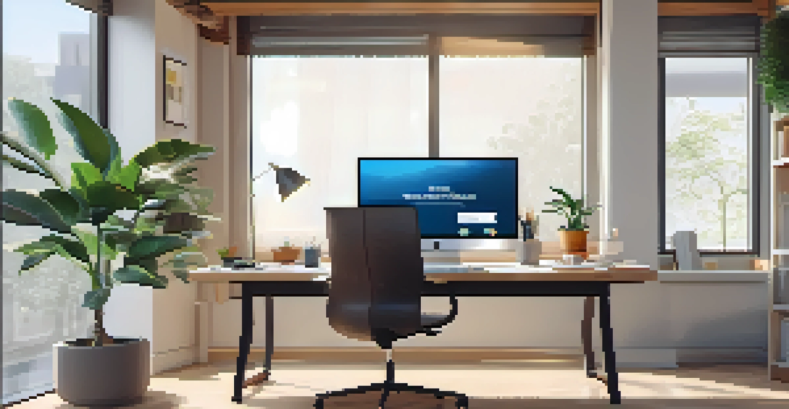 A modern workspace with a laptop open to a video conferencing platform, notes, and a coffee cup, illuminated by natural light.