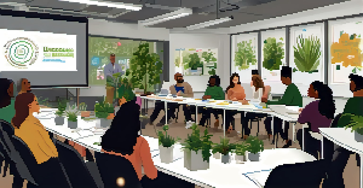 Employees engaged in a diversity training workshop, discussing unconscious bias in a welcoming environment.