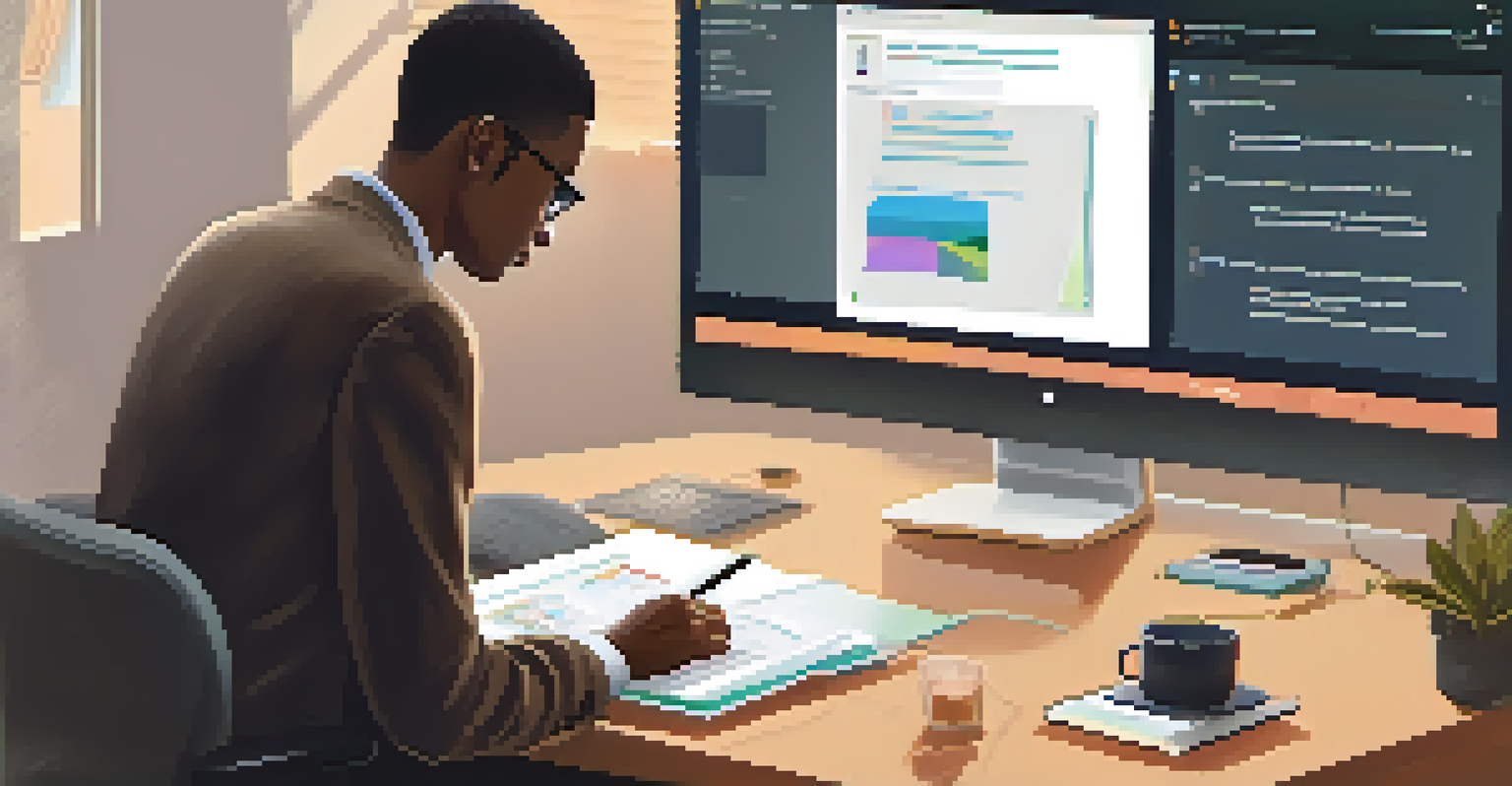 A person actively participating in an online webinar, taking notes and focused on the laptop screen.