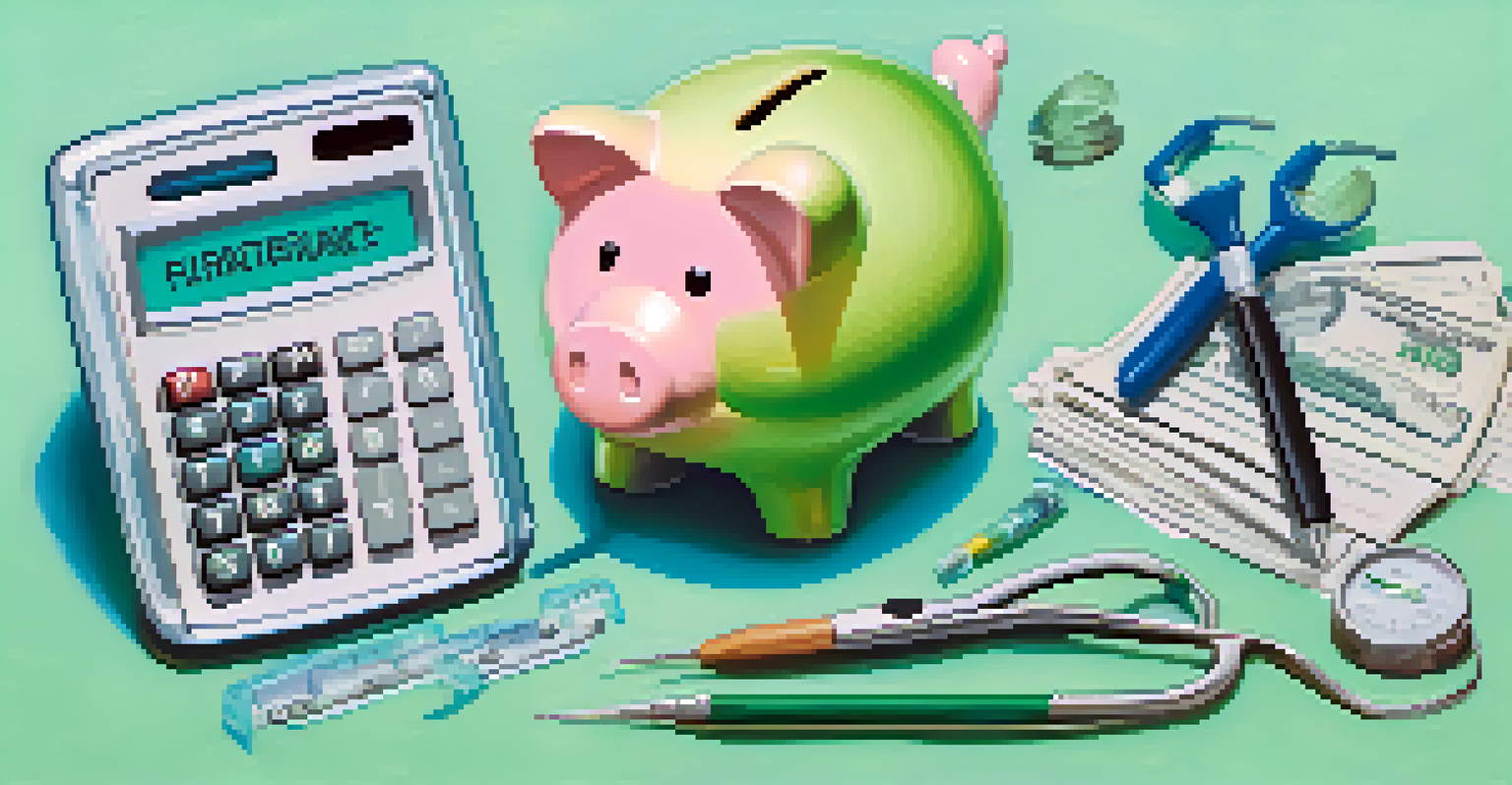 A financial toolkit containing tools and documents representing employee benefits like health insurance and retirement plans on a gradient background.