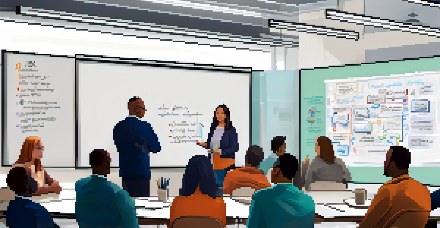 A leader conducting a workshop on resilience with engaged employees in a well-decorated room.