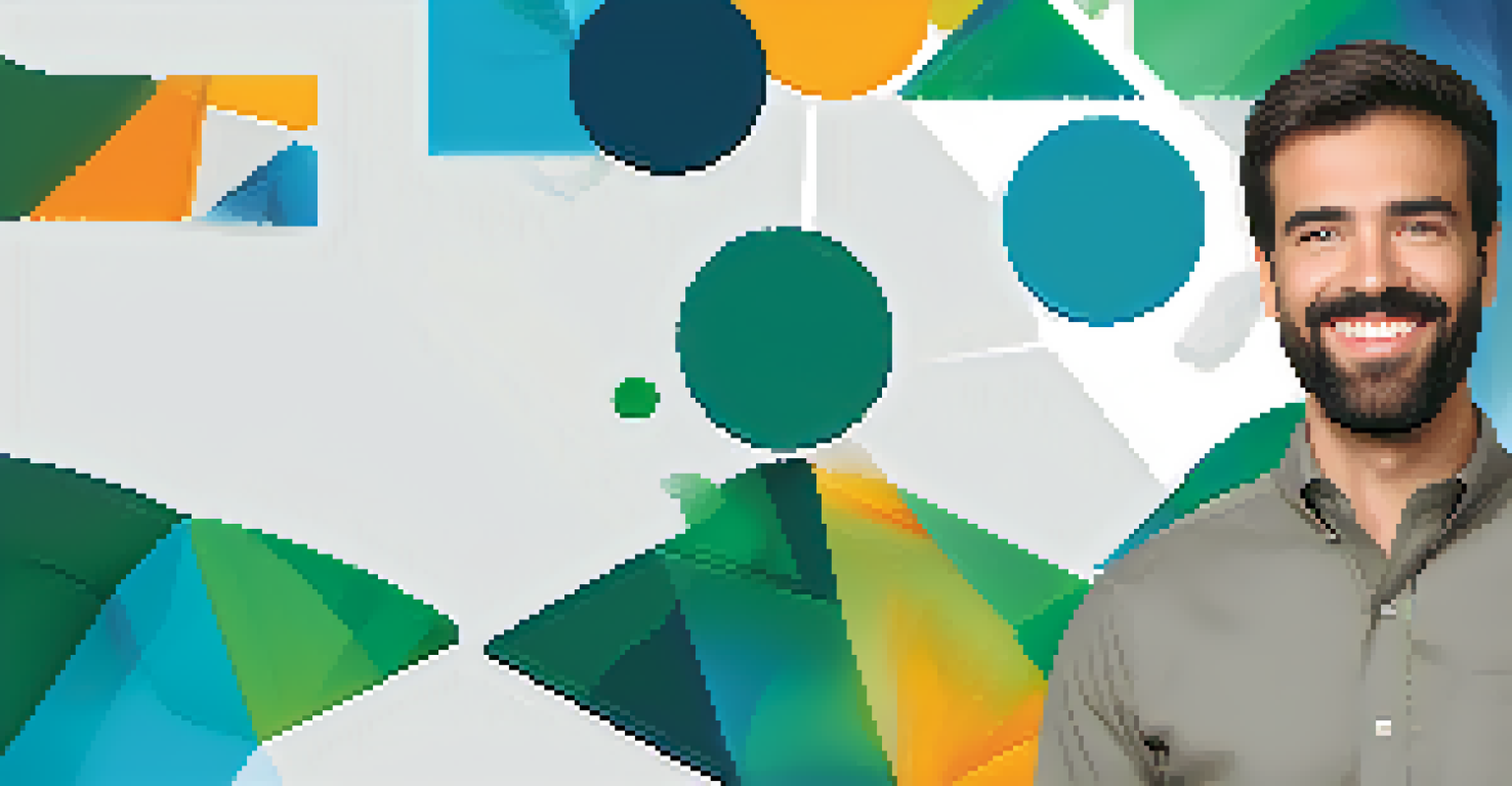 Mockup of a LinkedIn profile featuring a professional headshot and an abstract banner image, showcasing vibrant colors.