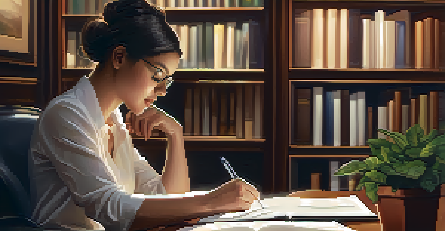 A close-up of a person intensely reviewing a business plan document, set against a blurred office background.