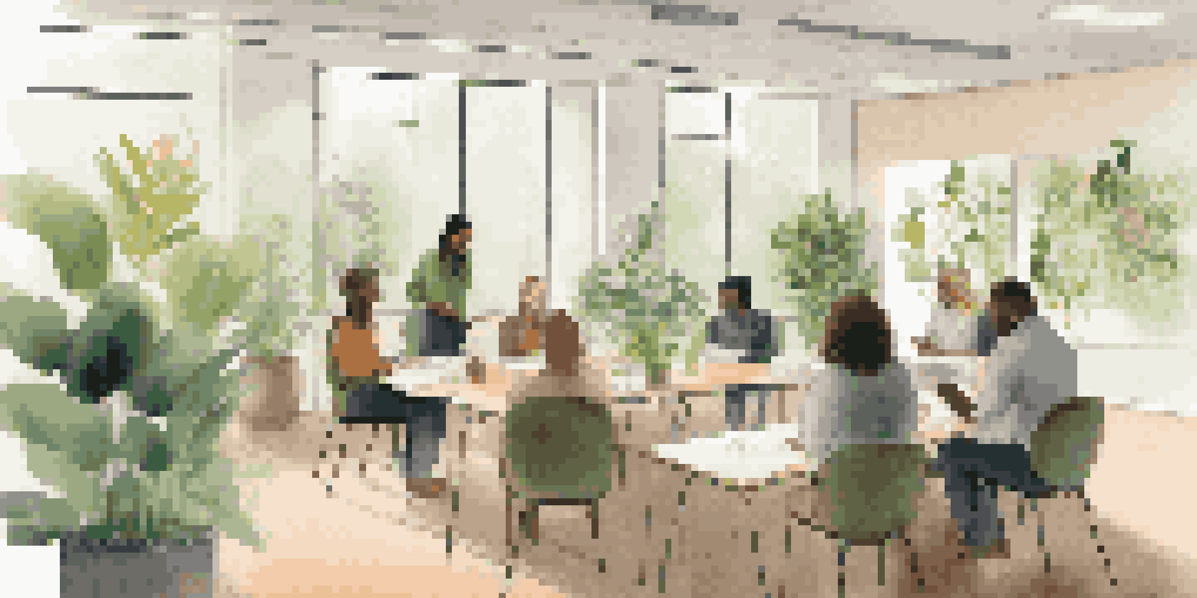 A diverse group of employees participating in a mental health workshop in a well-lit office space.