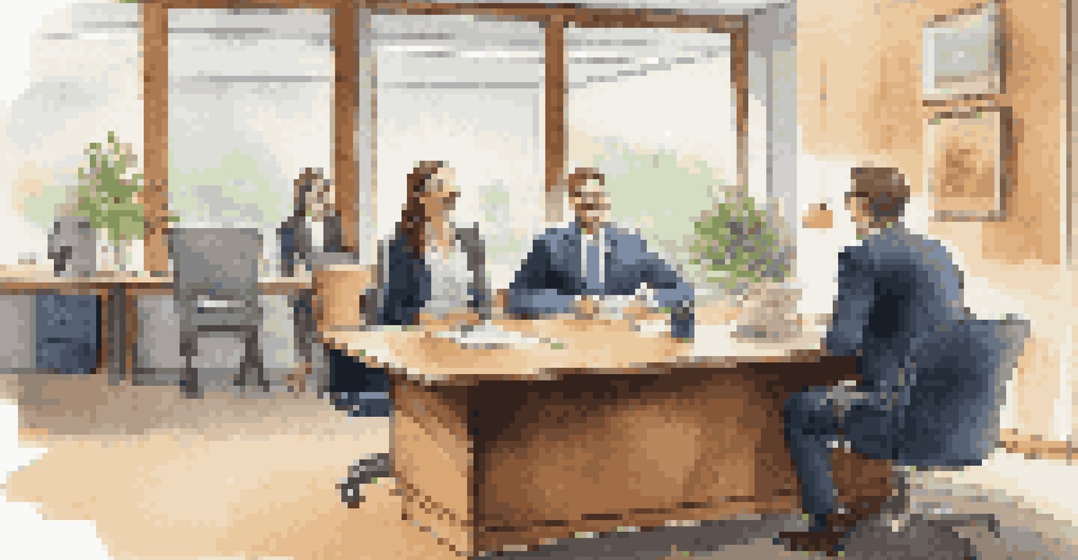 A friendly job interview between a candidate and an interviewer in a contemporary office setting.