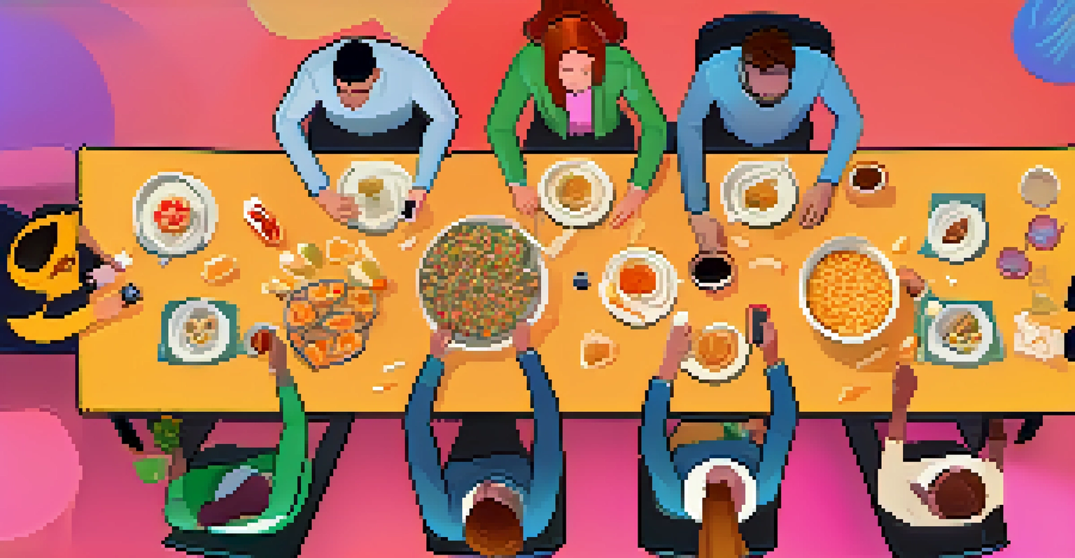 An overhead view of a virtual team-building activity with team members playing an online game.