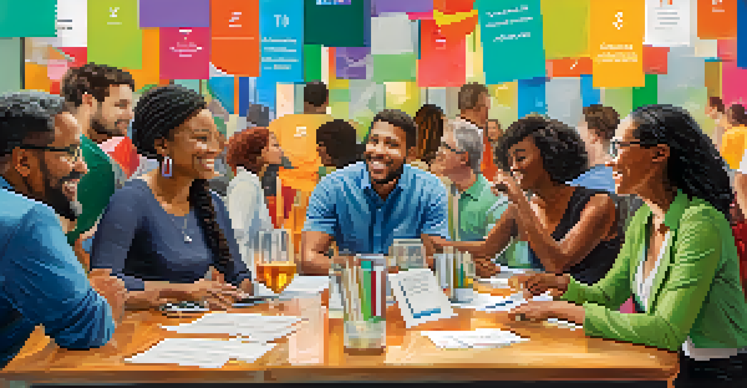 A networking event with diverse individuals sharing ideas and experiences.