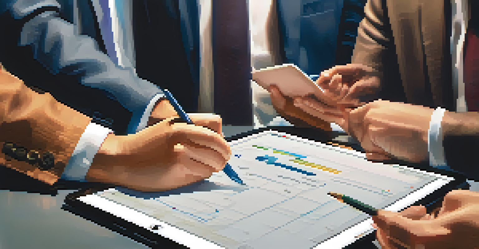 A leader holding a tablet with a graph showing growth, surrounded by a lively team meeting in a warm, well-lit office.