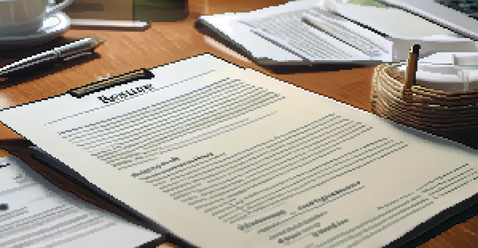 A close-up of a hiring manager reviewing a resume with internship experiences in a cozy office.