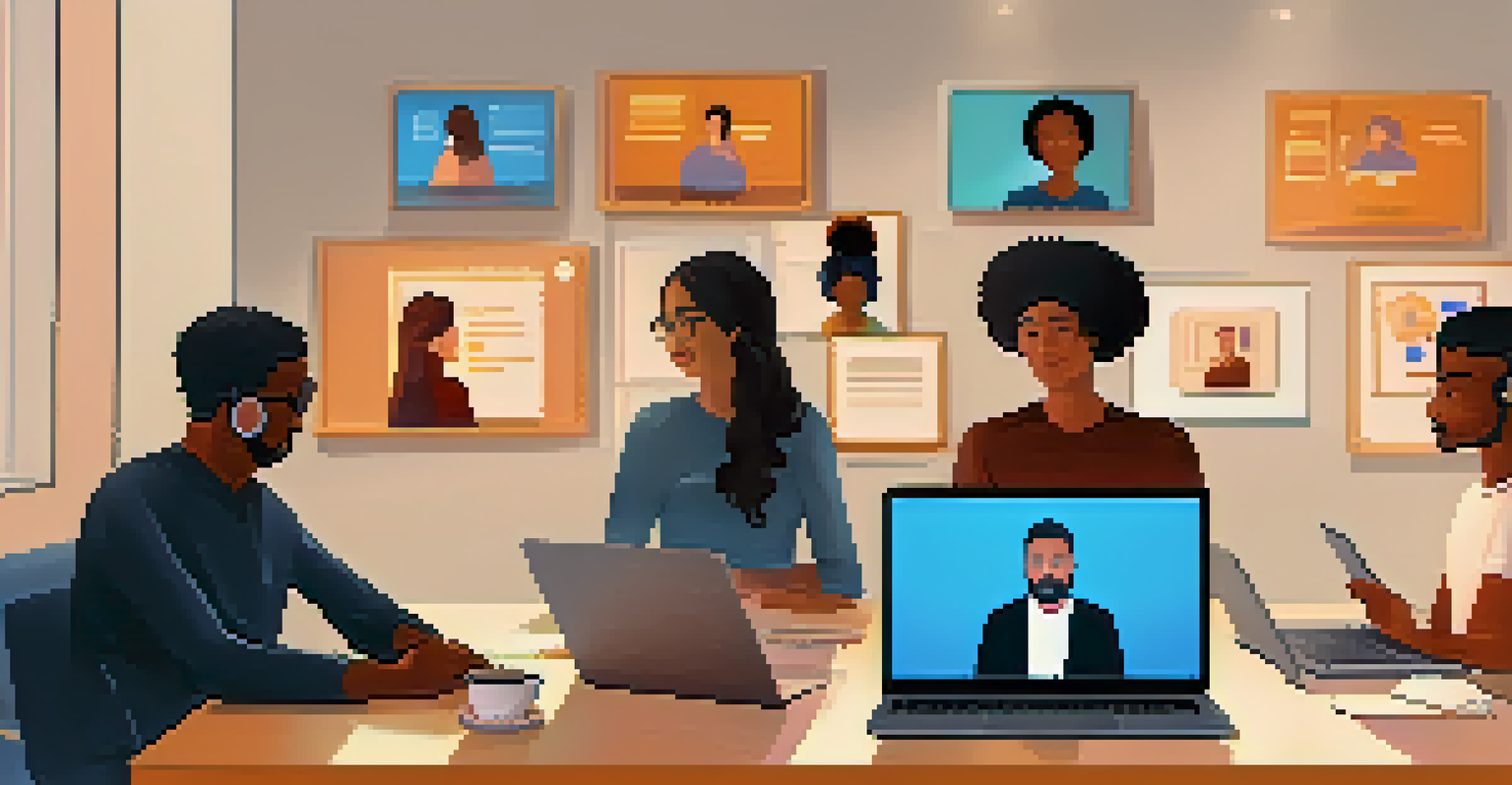A close-up of a video conference featuring diverse participants, emphasizing remote collaboration and connectivity.