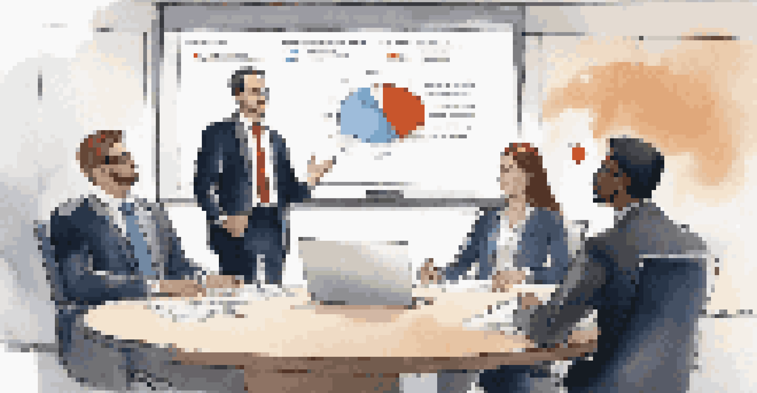 A confident individual presenting negotiation points in a bright meeting room with a digital screen and a round table.