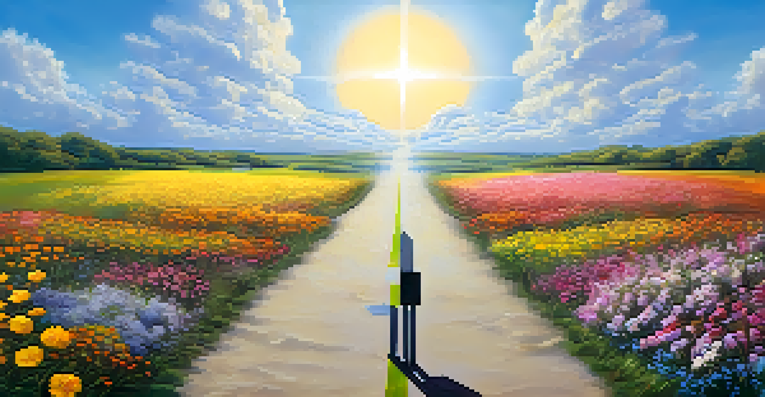 A person at a crossroads, contemplating two paths, one bright and sunny, the other shaded, symbolizing career choices.