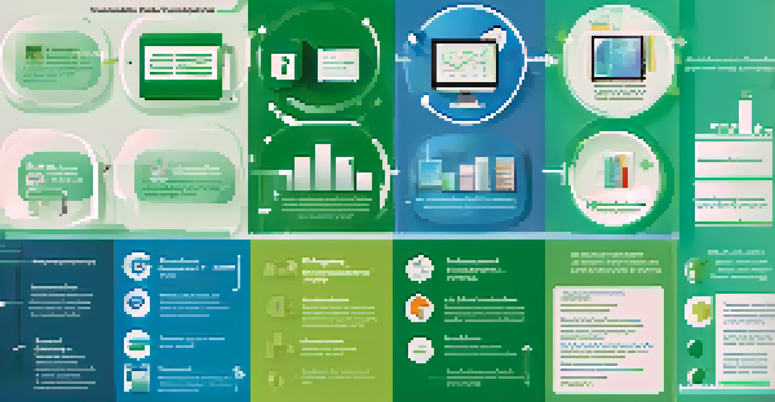 An infographic showing the importance of data literacy in healthcare, finance, marketing, and education with icons and descriptions.