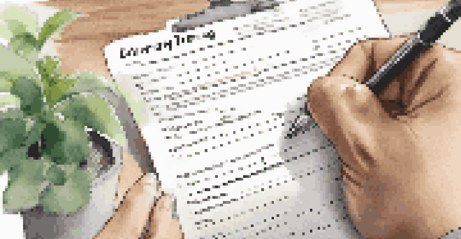 Close-up of a hand filling out a feedback form about diversity training, with a cozy office background.